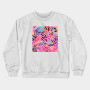 Leaves illustration with pink background Crewneck Sweatshirt